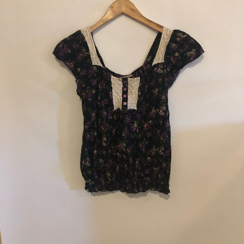 Purple and lace blouse